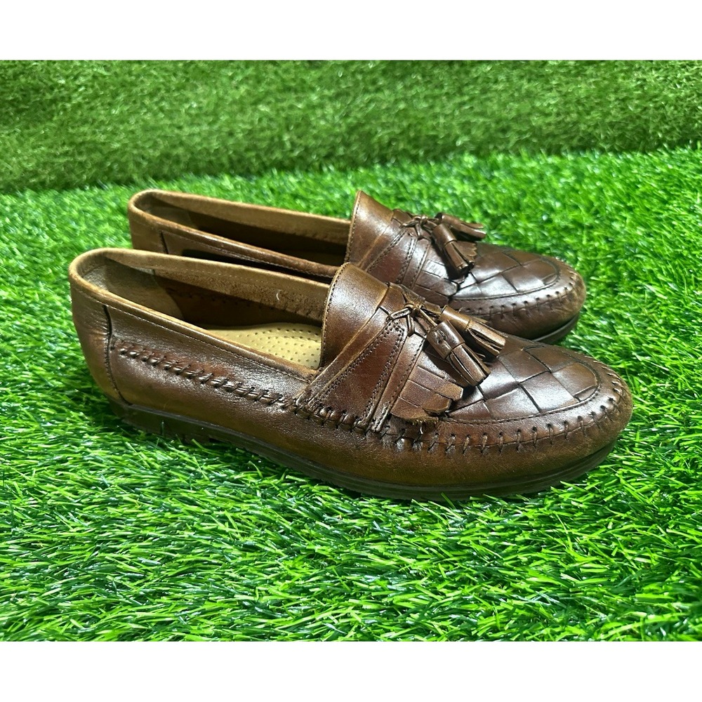 Giorgio Brutini Men's Brown Leather Tassel Loafer Slip-On US 10 M